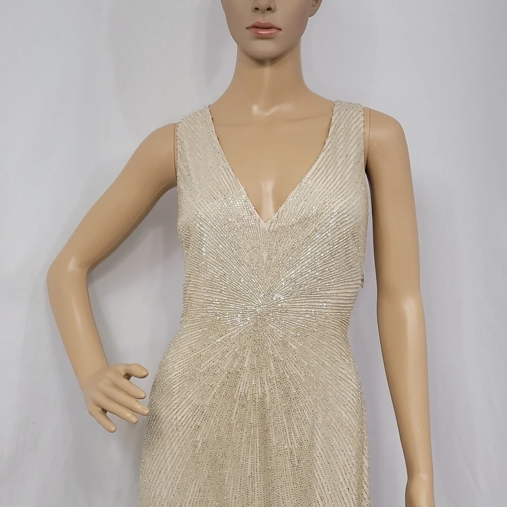 Aidan Mattox Women's Plunging V Neck Gown - Picture 10 of 15